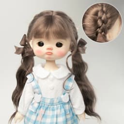 1/6BJD Wig Bangs Ponytail Curly Soft Mohair Wig Braids Suitable for 30cm DD SD Doll Wig Toy Accessories 6-7 Inches Hair
