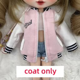 Blyth Clothing Fashion Jacket Casual Jacket Baseball Coat for Azone OB22 OB24 YMY Body Licca Ob27 YMY Doll Accessories