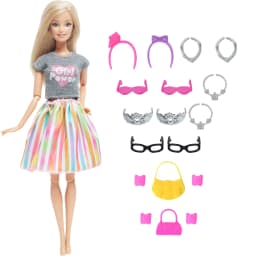 14 Pcs / Lot = 1x Fairy Tale Doll Dress + 13x Random Accessories Shoes Handbag Glasses Clothes for 11.5'' Doll Girl Baby Toys