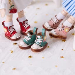 Round Toe OB11 Doll Shoes High Top Cowhide Leather Ankle Boots Lace Up Boots For YMY, Obitsu11,Body9, Gsc, Ddf, 1/12bjd Doll
