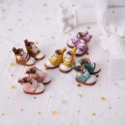 Round Toe OB11 Doll Shoes High Top Cowhide Leather Ankle Boots Lace Up Boots For YMY, Obitsu11,Body9, Gsc, Ddf, 1/12bjd Doll