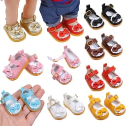 5.5cm Bow Decorate Doll Shoes Casual Shoes Bow PU Leather Shoes Fit For 14 Inches Doll 7-14 Years Old Gifts Doll Accessories