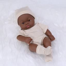 7.87Inch Black Skin American Reborn Dolls Cute Mini 20cm Cute Doll Toys Full Body Soft and Full Vinyl Doll Reborn Doll Toys Gift