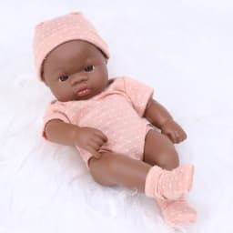 7.87Inch Black Skin American Reborn Dolls Cute Mini 20cm Cute Doll Toys Full Body Soft and Full Vinyl Doll Reborn Doll Toys Gift