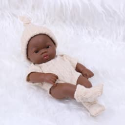 7.87Inch Black Skin American Reborn Dolls Cute Mini 20cm Cute Doll Toys Full Body Soft and Full Vinyl Doll Reborn Doll Toys Gift