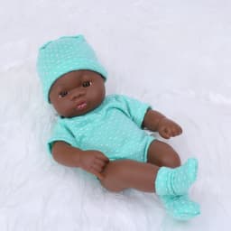 7.87Inch Black Skin American Reborn Dolls Cute Mini 20cm Cute Doll Toys Full Body Soft and Full Vinyl Doll Reborn Doll Toys Gift