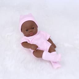 7.87Inch Black Skin American Reborn Dolls Cute Mini 20cm Cute Doll Toys Full Body Soft and Full Vinyl Doll Reborn Doll Toys Gift