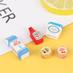5Pcs/Set 1:12 Dollhouse Miniature Food Mini Tomato Sauce Iced Yogurt Dolls Kitchen Toy