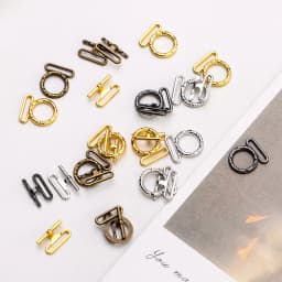 10Sets Metal Belt Buckles Mini Buttons Dolls Waistband Buckle Clip Tiny Buttons For Doll Clothes Bags Sewing Tri-glide Buckle