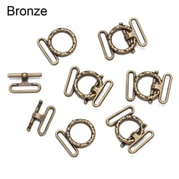 10Sets Metal Belt Buckles Mini Buttons Dolls Waistband Buckle Clip Tiny Buttons For Doll Clothes Bags Sewing Tri-glide Buckle