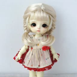 OB11 Doll wigs JD656 5-6"13-15cm Short Twins Braid Slim Bang BJD Hair Princess Ana Synthetic mohair Wig Lati Yellow Accessories