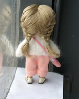 OB11 Doll wigs JD656 5-6"13-15cm Short Twins Braid Slim Bang BJD Hair Princess Ana Synthetic mohair Wig Lati Yellow Accessories
