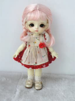 OB11 Doll wigs JD656 5-6"13-15cm Short Twins Braid Slim Bang BJD Hair Princess Ana Synthetic mohair Wig Lati Yellow Accessories