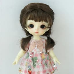 OB11 Doll wigs JD656 5-6"13-15cm Short Twins Braid Slim Bang BJD Hair Princess Ana Synthetic mohair Wig Lati Yellow Accessories