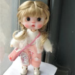 OB11 Doll wigs JD656 5-6"13-15cm Short Twins Braid Slim Bang BJD Hair Princess Ana Synthetic mohair Wig Lati Yellow Accessories