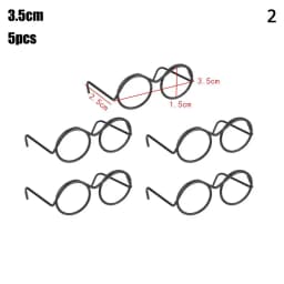 8.5/9.5cm Fashion Glasses For 15cm/20cm Dolls Cute Round Frame Plush Doll Eyeglasses for 1/3 1/4 BJD Mini Plush Doll Accessories
