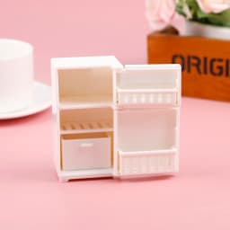 Dollhouse Miniature Fridge Cooking Bench Refrigerator Freezer Toys Kitchen Home Decoration Furniture Accessories