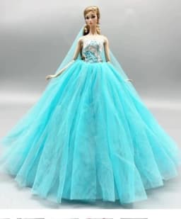 Doll Sequined Luxury Dresses Formal Wear Tutu Dress For 29CM Princess 1/6 Doll Bridal Tulle Candy Color Wedding Dresses Clothing
