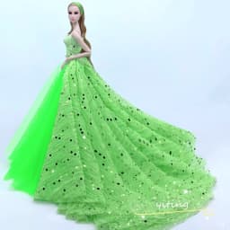 Doll Sequined Luxury Dresses Formal Wear Tutu Dress For 29CM Princess 1/6 Doll Bridal Tulle Candy Color Wedding Dresses Clothing