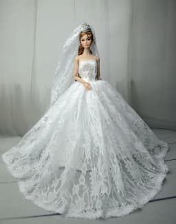 Doll Sequined Luxury Dresses Formal Wear Tutu Dress For 29CM Princess 1/6 Doll Bridal Tulle Candy Color Wedding Dresses Clothing