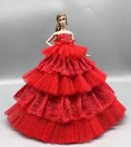 Doll Sequined Luxury Dresses Formal Wear Tutu Dress For 29CM Princess 1/6 Doll Bridal Tulle Candy Color Wedding Dresses Clothing