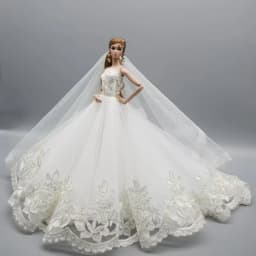 Doll Sequined Luxury Dresses Formal Wear Tutu Dress For 29CM Princess 1/6 Doll Bridal Tulle Candy Color Wedding Dresses Clothing