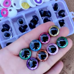 30pcs/Box Clear 3D Glitter Safety Eyes For Toys Puppet Crochet Plastic Safety Toy Eyes Mix Size 9/10/12/14/16mm Amigurumi