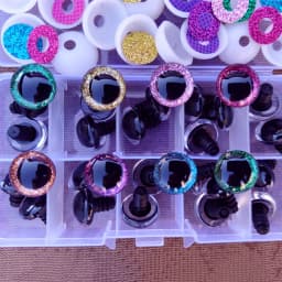 30pcs/Box Clear 3D Glitter Safety Eyes For Toys Puppet Crochet Plastic Safety Toy Eyes Mix Size 9/10/12/14/16mm Amigurumi