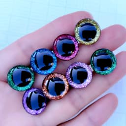 30pcs/Box Clear 3D Glitter Safety Eyes For Toys Puppet Crochet Plastic Safety Toy Eyes Mix Size 9/10/12/14/16mm Amigurumi