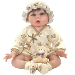 55cm Reborn Baby Doll Clothes Pink Cardigan Dress Cap 22" Doll Dress Skirt Toys Outfit