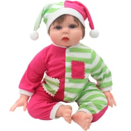 55cm Reborn Baby Doll Clothes Pink Cardigan Dress Cap 22" Doll Dress Skirt Toys Outfit