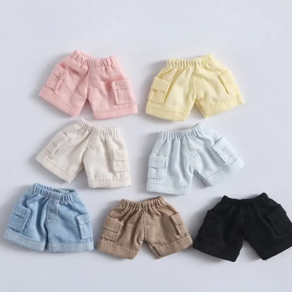 Fashion Doll Shorts For 1/11 OB11 Doll Mini Jeans Shorts Outfits Doll Clothes For 1/12 BJD Doll Casual Wear DIY Doll Accessories