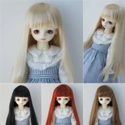 JD056 1/12 1/8 1/6 1/4 1/3 OB11 YOSD MSD SD Blythes Long Straight Hair With Full Bang Doll Wig 18"AG Doll Accessories