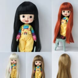 JD056 1/12 1/8 1/6 1/4 1/3 OB11 YOSD MSD SD Blythes Long Straight Hair With Full Bang Doll Wig 18"AG Doll Accessories