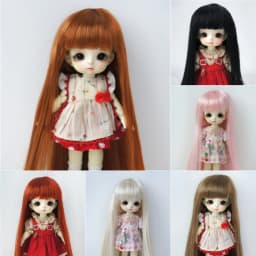 JD056 1/12 1/8 1/6 1/4 1/3 OB11 YOSD MSD SD Blythes Long Straight Hair With Full Bang Doll Wig 18"AG Doll Accessories