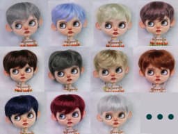 Blythe Doll Eulation Hair Fits BJD Doll 1/6 Fashionably Sunny Handsome Micro Roll Easy Lamp High Temperature Silk Wigs Dark Lila