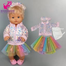 16 Inch Baby Doll Winter Dress with Hat for 38cm Nenuco Doll Clothes Ropa Y Su Hermanita Doll Red Fleece Dress