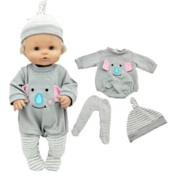 16 Inch Baby Doll Winter Dress with Hat for 38cm Nenuco Doll Clothes Ropa Y Su Hermanita Doll Red Fleece Dress