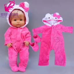 16 Inch Baby Doll Winter Dress with Hat for 38cm Nenuco Doll Clothes Ropa Y Su Hermanita Doll Red Fleece Dress