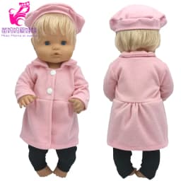16 Inch Baby Doll Winter Dress with Hat for 38cm Nenuco Doll Clothes Ropa Y Su Hermanita Doll Red Fleece Dress