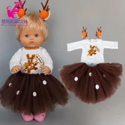 16 Inch Baby Doll Winter Dress with Hat for 38cm Nenuco Doll Clothes Ropa Y Su Hermanita Doll Red Fleece Dress