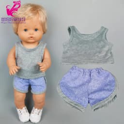 16 Inch Baby Doll Winter Dress with Hat for 38cm Nenuco Doll Clothes Ropa Y Su Hermanita Doll Red Fleece Dress