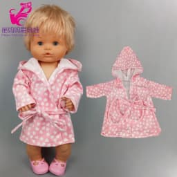 16 Inch Baby Doll Winter Dress with Hat for 38cm Nenuco Doll Clothes Ropa Y Su Hermanita Doll Red Fleece Dress