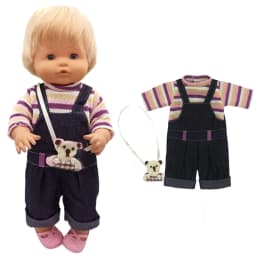 16 Inch Baby Doll Winter Dress with Hat for 38cm Nenuco Doll Clothes Ropa Y Su Hermanita Doll Red Fleece Dress