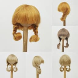 OB11 1/8 1/12 Lati Tiny Mohair Doll Wigs JD143 3-4inch 4-5inch 5-6inch Short Twins Braids Anna BJD Hair