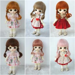 OB11 1/8 1/12 Lati Tiny Mohair Doll Wigs JD143 3-4inch 4-5inch 5-6inch Short Twins Braids Anna BJD Hair