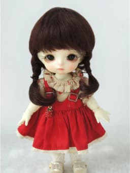 OB11 1/8 1/12 Lati Tiny Mohair Doll Wigs JD143 3-4inch 4-5inch 5-6inch Short Twins Braids Anna BJD Hair