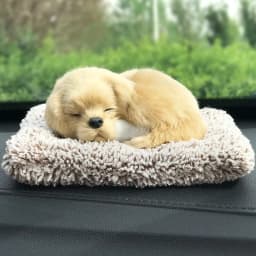Simulation Puppy Doll Toys Car Ornament Realistic Sleeping Dog Plush Doll Pad Activated Charcoal Homes Doll Decoration Accessory
