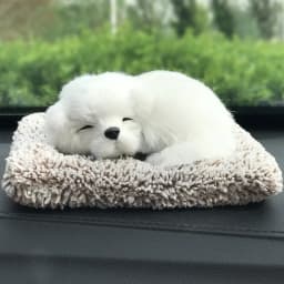 Simulation Puppy Doll Toys Car Ornament Realistic Sleeping Dog Plush Doll Pad Activated Charcoal Homes Doll Decoration Accessory