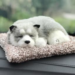 Simulation Puppy Doll Toys Car Ornament Realistic Sleeping Dog Plush Doll Pad Activated Charcoal Homes Doll Decoration Accessory